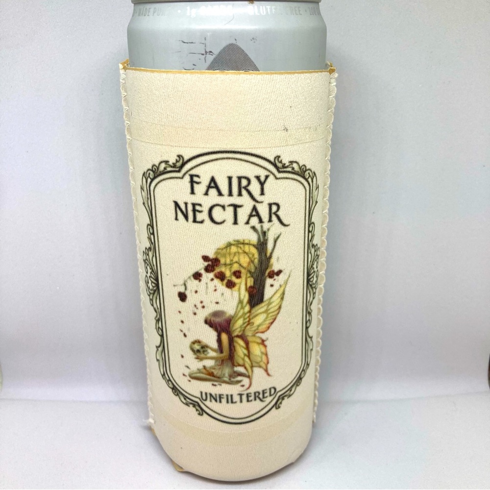 Enchanting Elixir: Fairy Nectar Apothecary 12 oz. Neoprene Slim Can Cooler